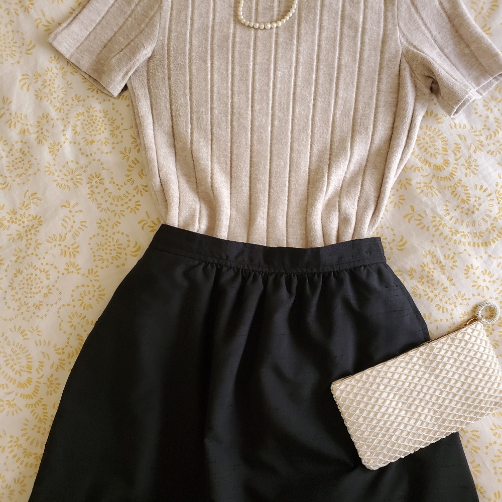 Vintage Saks Midi Shantung Silk skirt